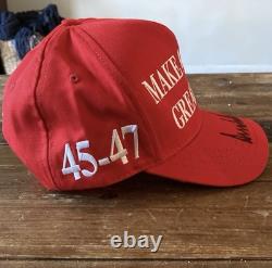 100% Authentic Trump Signed MAGA Red 45 Hat