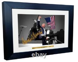 12x8 A4 Donald Trump President Republican Rally Fight Signed Autographed Auto