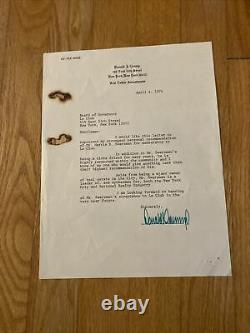 1974 President Donald Trump Signed Letter, Very Early And Historic