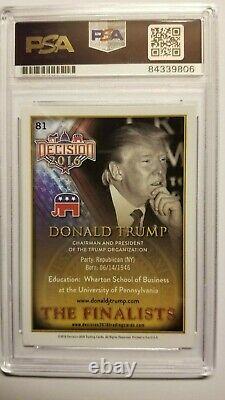 2016 President Donald Trump Signed The Finalists Card, Psa/dna, Very Rare