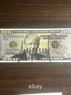 2016 President Donald Trump Signed Tight Signature Campaign Bill PAAS Certified