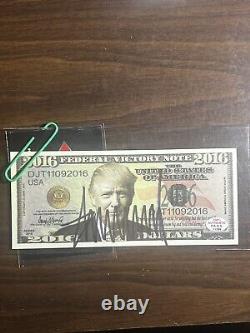 2016 President Donald Trump Signed Tight Signature Campaign Bill PAAS Certified