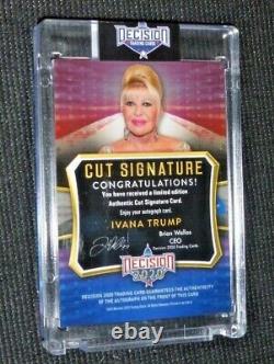 2020 Decision Premium Cut Signature Ivana Trump Auto Signed #d 1/1 (Donald Ex)