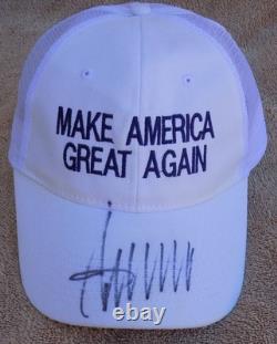 2020 President Donald Trump Signed Autographed White MAGA Hat with PSA & JSA