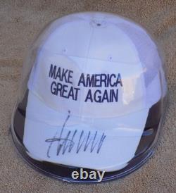 2020 President Donald Trump Signed Autographed White MAGA Hat with PSA & JSA