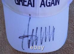 2020 President Donald Trump Signed Autographed White MAGA Hat with PSA & JSA