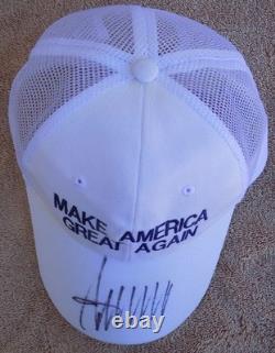 2020 President Donald Trump Signed Autographed White MAGA Hat with PSA & JSA