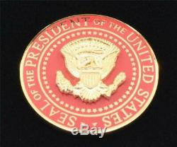 2020 President Donald Trump White House Gift RED POTUS Seal Lapel Pin SIGNED