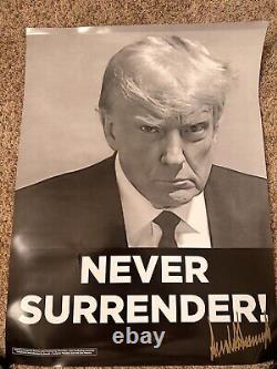 2023 45th President Donald Trump Signed Auto Mug Shot Poster 18x24