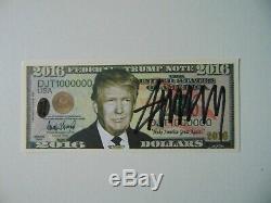 45th US President Donald Trump Signed 2016 Federal Trump Note PAAS COA