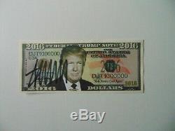 45th US President Donald Trump Signed 2016 Federal Trump Note Todd Mueller COA