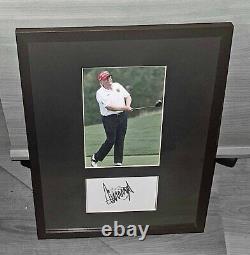 45th and 47th President of the USA Donald J Trump Signed Score Card Framed 11x14