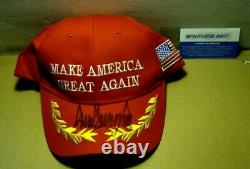 45th president Donald Trump signed Autograph maga red hat withcoa