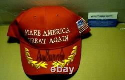 45th president Donald Trump signed Autograph maga red hat withcoa