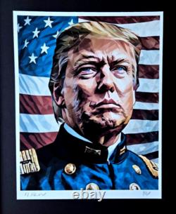 AIDAN FLUX Hand Signed Authentic Print Framed PRESIDENT DONALD TRUMP COA