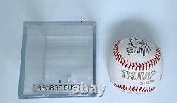 AUTHENTIC AUTOGRAPHED GEORGE H. W. BUSH DONALD TRUMP STOTE Baseball US PRESIDENT