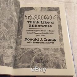 AUTHENTIC SIGNED COPY Autograph US President DONALD TRUMP THINK LIKE Billionaire