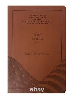 AUTOGRAPHED 47 President DONALD TRUMP Signed God Bless The USA Bible 1,000 Made