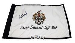 AUTOGRAPHED President Donald Trump OFFICIAL TRUMP NATIONAL GOLF CLUB Flag with COA