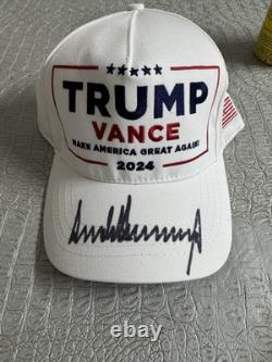 Authentic Cali fame Autographed Cap Signed Donald Trump MAGA Hat Vance 2024
