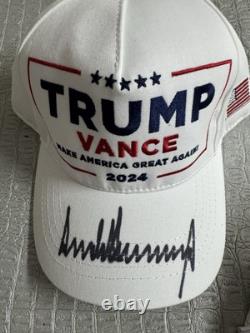 Authentic Cali fame Autographed Cap Signed Donald Trump MAGA Hat Vance 2024