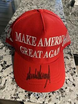 Autographed MAGA Hat (Donald J Trump Autograph) Make America Great Again