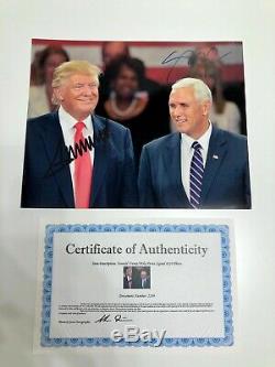 Autographed President Donald Trump & Mike Pence 8x10 Photo with COA