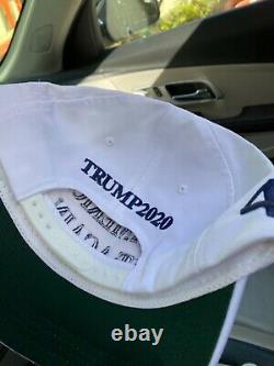 Autographed white MAGA hat by Donald Trump