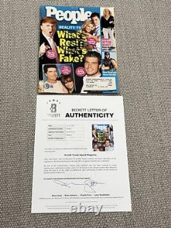 BECKETT LOA President DONALD TRUMP Signed Autographed People Magazine MAGA USA