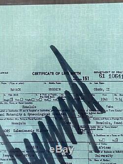 Barack Obama's Birth Certificate Signed By Donald Trump, Beckett Certified, Rare