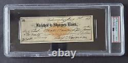 Benjamin Harrison Signed Check 23rd US President PSA Authenticated PSA 9