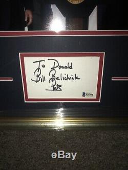 Bill Belichick Signed Cut Donald Trump President Custom Framed Auto BAS COA 1/1