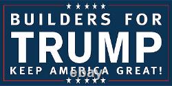 Builders For Trump Vinyl BANNER SIGN 24, 36, 48, 60 Donald 2020