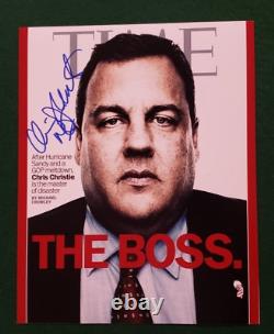 CHRIS CHRISTIE SIGNED 8X10 PHOTO TIME THE BOSS 2016 GOVERNOR NEW JERSEY WithCOA