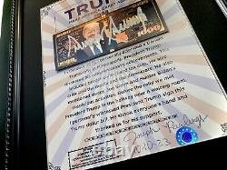 COA Donald Trump Autographed Signed Bill MAGA Display 45 President Hat Money