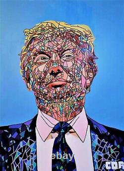 CORBELLIC ART LARGE DONALD TRUMP CANVAS WALL ART, LARGE, MUSEUM Signed COA, USA