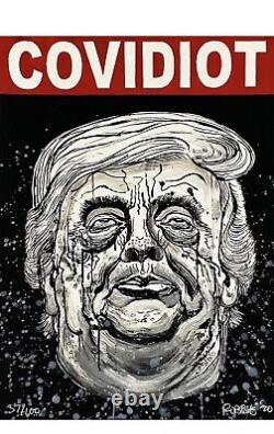 COVIDIOT Robbie Conal, 2020 Mockery of Donald Trump Political Satire Signed