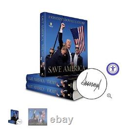 DONALD J TRUMP SIGNED AUTOGRAPH Save America BOOK 2024 HARDCOVER Presale