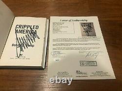 DONALD J. TRUMP SIGNED CRIPPLED AMERICA BOOK DIRECT ON PAGE AUTO With JSA COA
