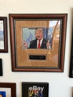 DONALD TRUMP 45th Pres. USA Signed Autographed Photo Museum Framed. MAGNIFICENT
