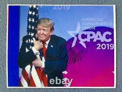 DONALD TRUMP, 8.5x11 Photo Signed Autograph, 45th President At CPAC 2019, GOP