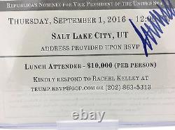 DONALD TRUMP 9/1/2016 Trump Pence Victory Invitation AUTOGRAPH with Provenanance