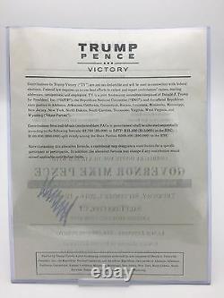 DONALD TRUMP 9/1/2016 Trump Pence Victory Invitation AUTOGRAPH with Provenanance