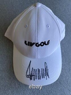 DONALD TRUMP AUTOGRAPH 45th PRESIDENT LIV GOLF TRUMP DORAL HAT PSA AL01670