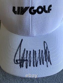 DONALD TRUMP AUTOGRAPH 45th PRESIDENT LIV GOLF TRUMP DORAL HAT PSA AL01670