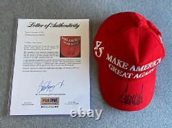 DONALD TRUMP AUTOGRAPH 45th PRESIDENT MAGA HAT PSA/DNA FULL LETTER CERT AL01664