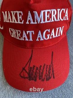 DONALD TRUMP AUTOGRAPH 45th PRESIDENT MAGA HAT PSA/DNA FULL LETTER CERT AL01664