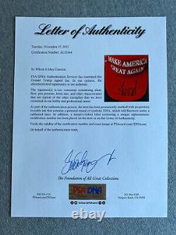 DONALD TRUMP AUTOGRAPH 45th PRESIDENT MAGA HAT PSA/DNA FULL LETTER CERT AL01664