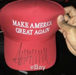 DONALD TRUMP Autographed 2016 Alabama Campaign Signed Red MAGA HAT EXACT PROOF