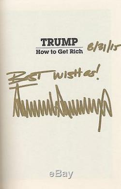 DONALD TRUMP Autographed Signed Book How To Get Rich US President